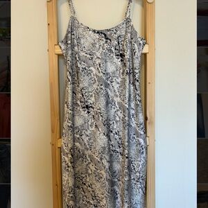 Calvin Klein Snakeskin Printed Slip Dress